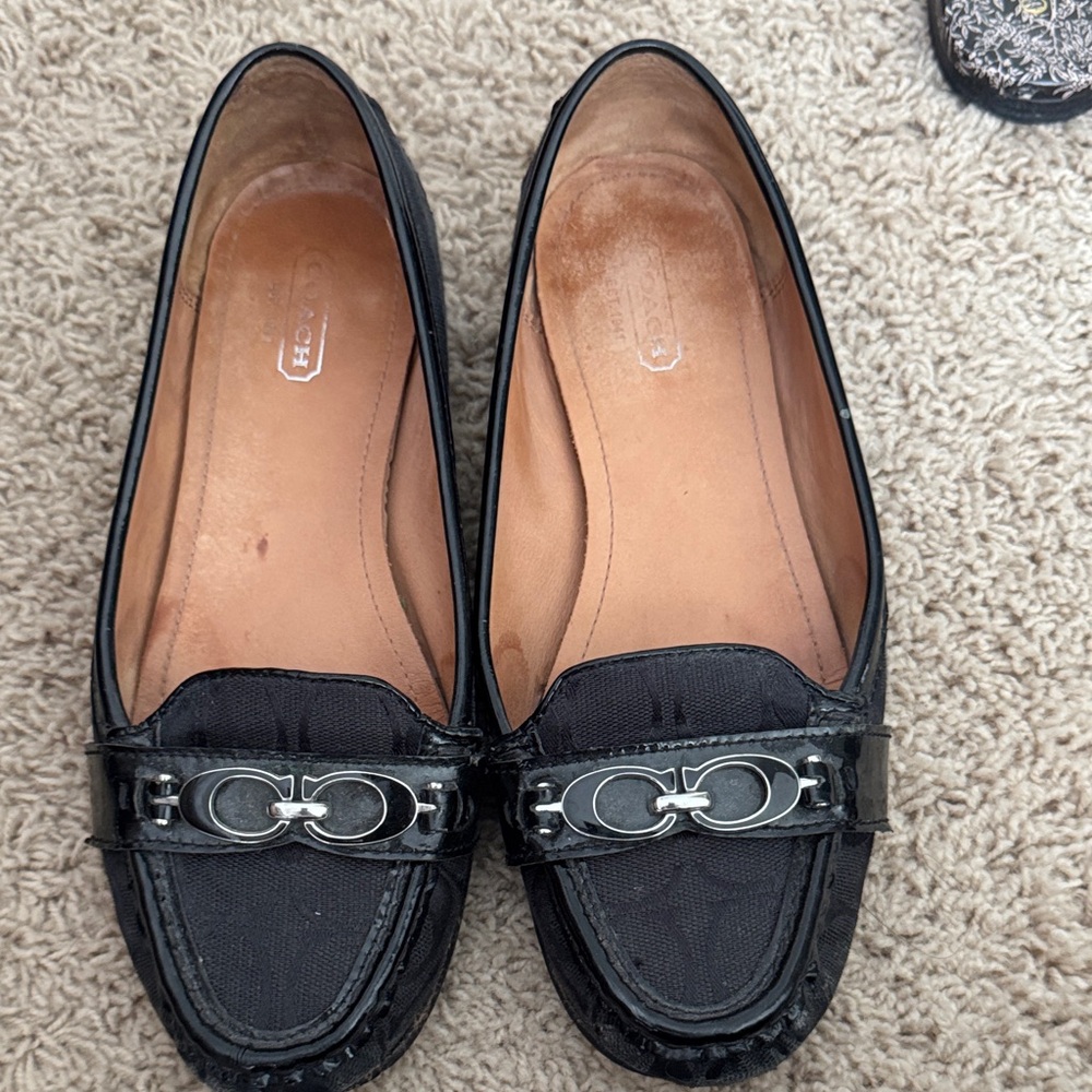 Authentic coach  Black Loafers with Metallic Detail